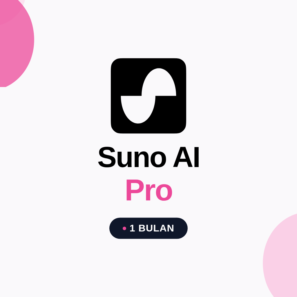 Suno AI Pro 1 Bulan (2500 Credits)